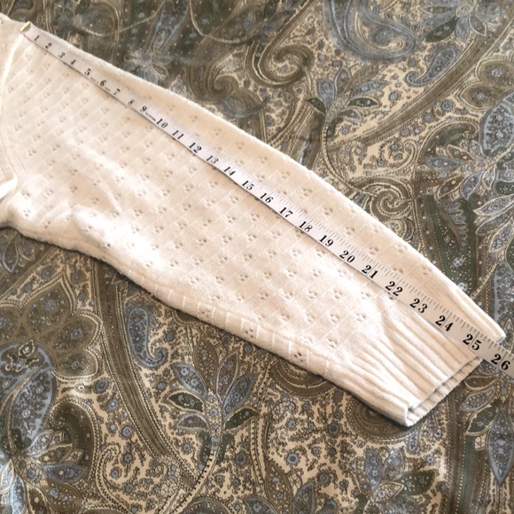 J. Crew Ivory Pointelle Crewneck Sweater - Picture 8 of 13